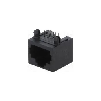 Elektrická zásuvka Zásuvka RJ45 PIN 8 Kat 5 Uspořádání výv 8p8c THT úhlový