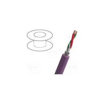 elektrický kabel Vodič PROFIBUS 1x2x0,64mm2 drát Cu PVC fialová 30V