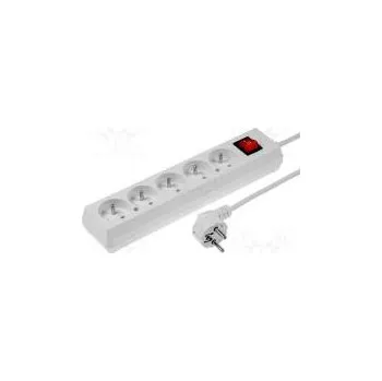 Prodlužovací kabel Prodlužovací síťový kabel Zásuvky 5 PVC bílá 3x1,5mm2 1,5m