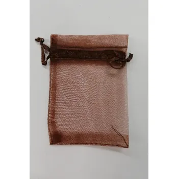 Dárková taška Organzový sáček - 9 x 7 cm - hnědý