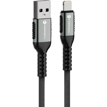 Datový kabel Kabel USB A na Lightning Forcell F-Energy 2.4A 12W Cafule 0.5 m černý