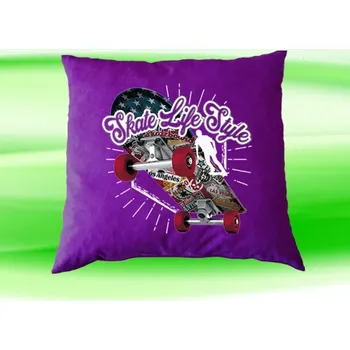 Dekorativní polštářek Polštářek skateboard životní styl fialový (polštář 35x35 cm )