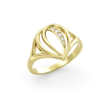 Prsten Couple, Prsten Lacrima, žluté zlato se zirkony, vel. 58, prům. 18.5 mm, 585-66-1-0331.0Z00.0.58.001