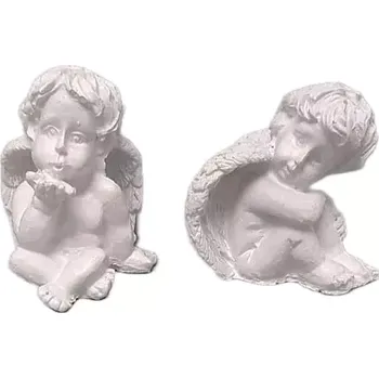 Smuteční dekorace Anděl sedící malý 4 x 4 smuteční dekorace polystone