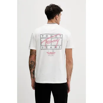 Bavlněné tričko Tommy Jeans DM0DM22319 bílá 00X, vel. L