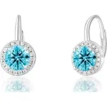 Zlatnictví Helios Náušnice se středovým modrým zirkonem