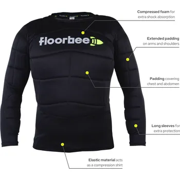 Florbalový dres FLOORBEE Delegate LS 2.0 Brankářská vesta S, černá