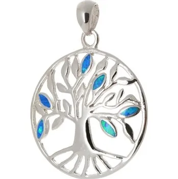 Přívěsek Stříbrný přívěšek strom života s modrými opály STRZ0792F