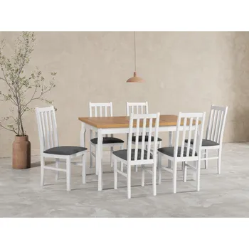 Jídelní set Drewmix Jídelní set stůl Alba 5 + 6x židle Bos 10