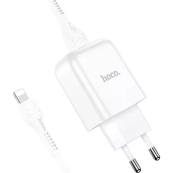Cestovní nabíječ HOCO N2 Vigour 1x USB A (2A) + kabel USB A na Lightning, barva bílá