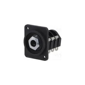 Elektrická zásuvka Zásuvka Jack 6,35mm zásuvka stereo pájení 19x24mm Řada FT