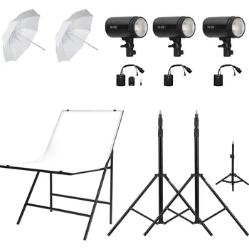 Studiový blesk Phototools Produktový kit 1 - set světel, odpalovačů, stativů a fotografického stolu