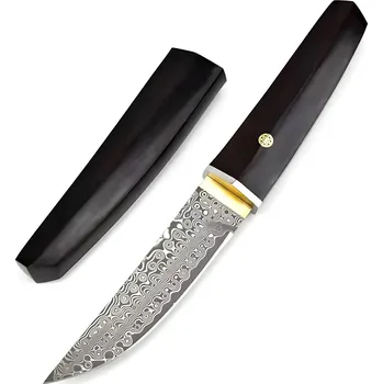 Kuchyňský nůž Damaškový outdoorový nôž OD-31700 - Čierna