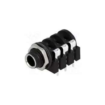 Elektrická zásuvka Zásuvka Jack 6,35mm zásuvka stereo s dvojitým vypínačem THT