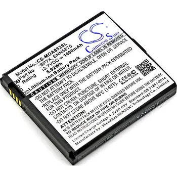 Baterie pro mobilní telefon Baterie Cameron Sino CS-MOA853SL, Li-Ion, 1600