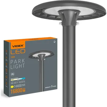 Osvětlení Svítidlo LED Pouliční Parkowa zahradní 120W 16800lm CCT 90° 0.53A černá VIDEX
