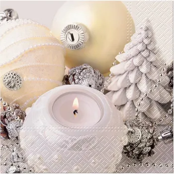 Papírový ubrousek PAW2 Papírové ubrousky PAW 33 cm x 33 cm Christmas white 20 ks