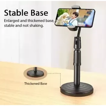 Stojánek na mobil, otočný o 360°, nastavitelná výška, barva černá