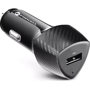 Autonabíječka Forcell F-Energy Carbon USB A QC3.0 3A 18W, černá
