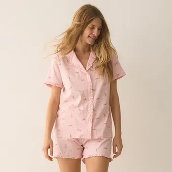 Dámské pyžamo Reserved - Vzorované dvoudílné pyžamo - růžová - 969EX-30X - 969EX-30X-XXL