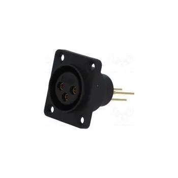 Elektrická zásuvka Zásuvka XLR zásuvka PIN 3 přímý utěsněný THT zlacený 5A