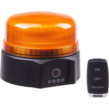 Maják LED magnetický, Akumulátorový, oranžový + ovladač