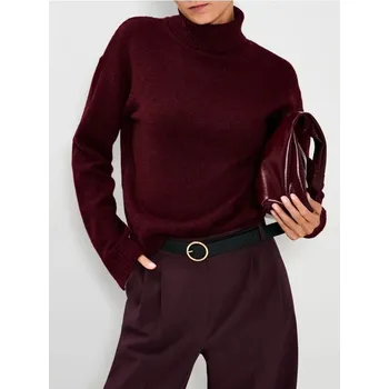 Dámský svetr Sinsay - Svetr se stojáčkem - burgundy - 285GT-53M - 285GT-53M-L