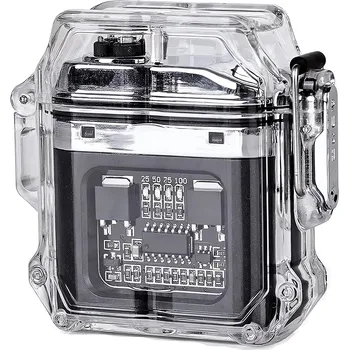 Zapalovač Verk 08371 Plazmový vodotěsný USB zapalovač s LED svítilnou černá