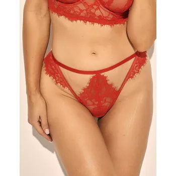 Kalhotky Dámské kalhotky Angel B-1146/3 Brazilian Červená s tělovou - Kinga červeno-béžová L