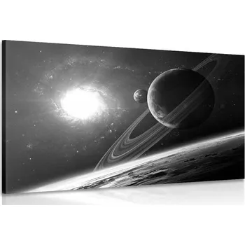 Obraz Dovido Obraz planeta ve vesmíru v černobílém provedení