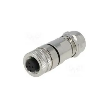 Elektrická zásuvka Zástrčka M12 PIN 5 zásuvka kód B-Profibus na kabel pájení