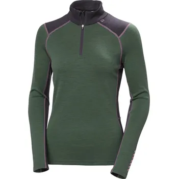Dámské Termo tričko HELLY HANSEN W LIFA MERINO MIDW 1/2 ZIP 49377_390 – Zelená XL