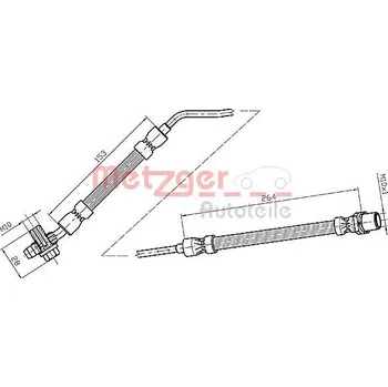 Brzdová hadice Brzdová hadice METZGER AUTOTEILE 4116216