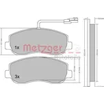 Sada brzdových destiček, kotoučová brzda METZGER AUTOTEILE 1170148