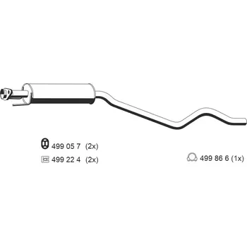 Výfukový systém ERNST Přední tlumič výfuku ERN 042093