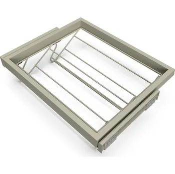 Šatní skříň Emuca S.R.L. Výsuvný botník do skříně s kovovým rámem a tlumeným dovíráním – béžový (60 / 80 / 90 cm) Šířka rámu (mm): 800