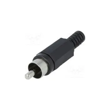 Audio kabel Zástrčka RCA vidlice s vývodkou přímý pájení černá na kabel