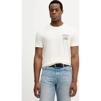 Pánská móda Bavlněné tričko Tommy Hilfiger MW0MW41471 béžová 01X, vel. XL