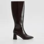 Reserved - Kozačky na podpatku - tmavě hnědá - 108HS-89X - 108HS-89X-36