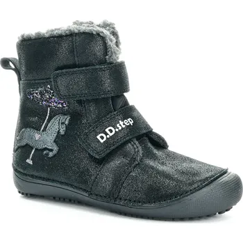 Dívčí zimní obuv D.D.Step W063-52985A černé zimní barefoot boty Velikost boty (EU): 26, Vnitřní délka boty: 166, Vnitřní šířka boty: 67