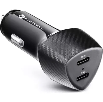 Autonabíječka Forcell F-Energy Carbon 2 x USB C QC3.0 PD 3A 40W, černá
