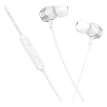 Sluchátka Hands Free Borofone BM93 Platinum, konektor USB C, mikrofon, barva bílá