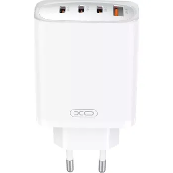 Cestovní nabíječ XO-CE23 GaN, 3x USB C, 1x USB A, QC 3.0 PD 65W, barva bílá