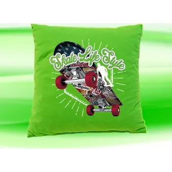 Dekorativní polštářek Polštářek skateboard životní styl zelený (polštář 35x35 cm )