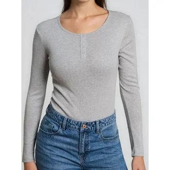 Dámská móda Sinsay - Body s&nbsp;dlouhými rukávy - šedá - 312FK-09M - 312FK-09M-XS