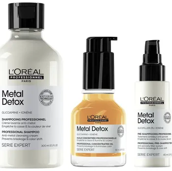 Vlasová kosmetika Sada pro ochranu barvených a poškozených vlasů Loréal Professionnel Serie Expert Metal Detox + předšamponová péče 45 ml zdarma - L’Oréal Professionnel + dárek zdarma