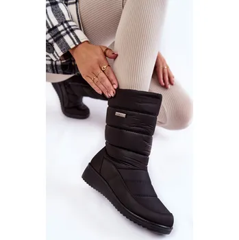 Dámská zimní obuv teplé boty na klínku Calena Barva: Černá, Velikost: 39