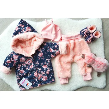 Kojenecká souprava AMÁLKA Souprava pro holčičku, lososová s květy Velikost: 56