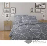Francouzské bavlněné povlečení NORDIC COLLECTION 220x200+2x70x90cm GRID šedé