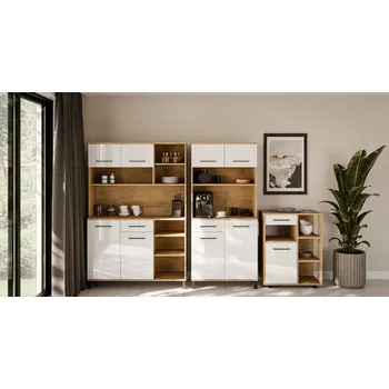 Kuchyňská linka Sestava Vigo WHHG Barva korpusu: Dub Lancelot, Barva dvířek: Bílý lesk